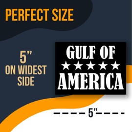 Gulf of America Joke Black Sticker - Funny Gulf of Mexico Meme Joke Sticker Pack - Car Truck Bumper Laptop Flat Surface Sticker - 5 Inches 2 Pack - Made in USA - AAS0466
