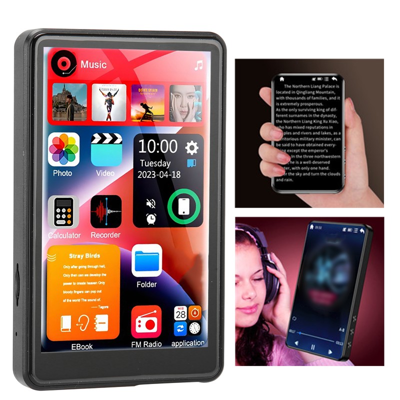 MP3 Player 4 Inch Full Touch Screen HD Noise Reduction