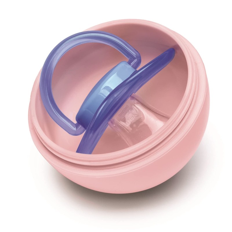 melii Pacifier Pod – Grey & Pink Pacifier Storage Container