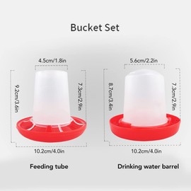 Leopacat Chick Feeder and Waterer Kit, Flip Top Poultry Feeder, Chick Starter Kit for Chick Brooder, Duck Feeder, Quail Feeder, Chicken Starter Kit, Baby Chicken Supplies, Chick Brooder Starter Kit