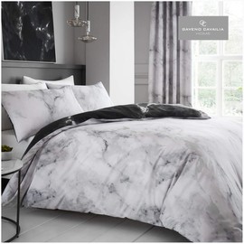 GC GAVENO CAVAILIA Easy Care Duvet Cover Printed Quilt Set Reversible Bedding, Single, White