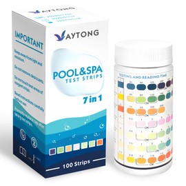 Hot Tub Test Strips, 100 Strips Water Hardness Test Kit, 7 in 1 SPA Test Strips for Hot Tub, Pool Test Strips for pH, Chlorine, Alkalinity, Bromine, Hardness, Cyanuric Acid