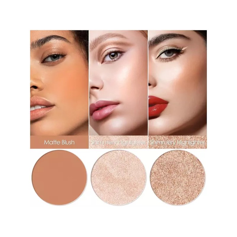 Focallure 포카루어 블러셔 및 형광펜 팔레트 3 in 1 메이크업