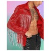 BEAUDRM Men's Fringe Trim Jackets Zip Up Long Sleeve Sequin
