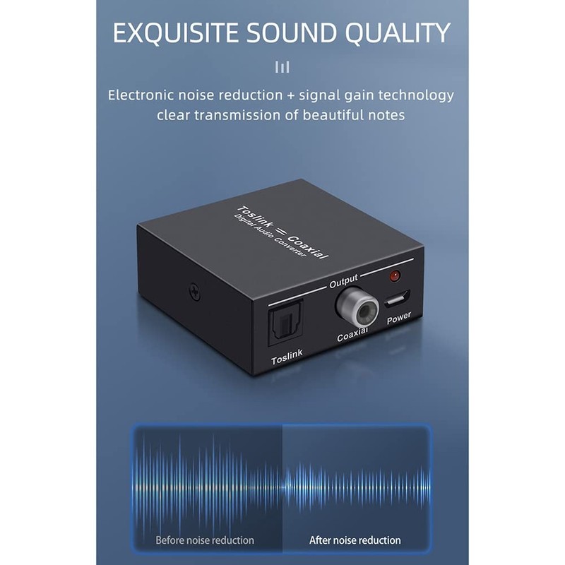 Daiilg Digital Audio Converter Bi-Directional Digital Coaxial to Optical Toslink