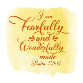 Family Fearfully and Wonderfully Made Empowering Quote Wall Decal Decoration Beautiful Bible Verse Psalm 139:14 Wonderfully Made Lasts Years and Easily Removable - Size: 10 in(W) x 10 in(H)