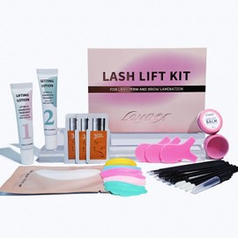 Lomansa Eyelash Perm Kit 2 Step Lash Lift Kit - Eyebrow Kit for Women with Natural Lifting Curling Salon Quality Eyelash Lift Set at Home (with Lash Lift Balm)