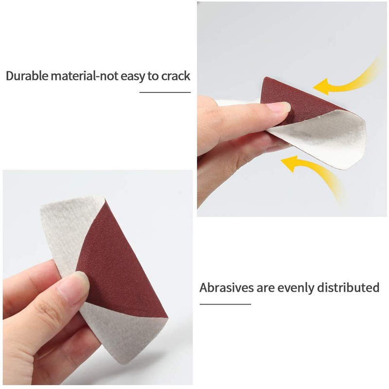 SPEEDWOX 30 Pcs Hook and Loop Triangle Sandpaper 240 Grit