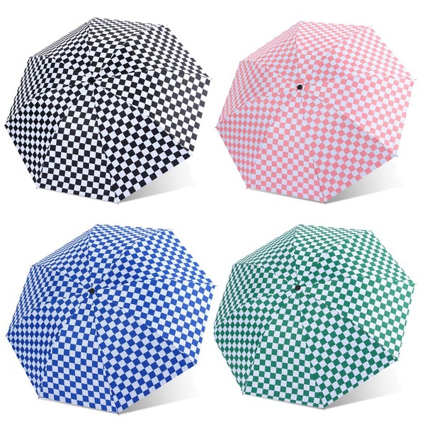 Aikelai Checkered Automatic Compact Umbrella Windproof Waterproof Umbrellas for Rain