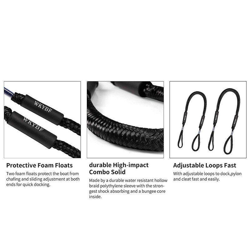 Bungee Dock Rope with Stainless Steel Clip for Mooring The