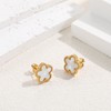 FUNIO 18K Gold Plated Clover Earrings for Women-Van Cleef Four