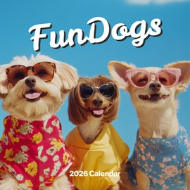 Dog Calendar 2026 - Large 12 Month 2026 Wall Calendar - Month to View Fun Dogs Wall Planner Made by Fun Pets