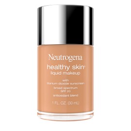 Neutrogena Healthy Skin Liquid Foundation Makeup with Broad Spectrum SPF 20 Sunscreen, Lightweight, Medium Coverage Makeup with Sunscreen and Pro-Vitamin B5, Natural Beige 370W, 1 fl. oz