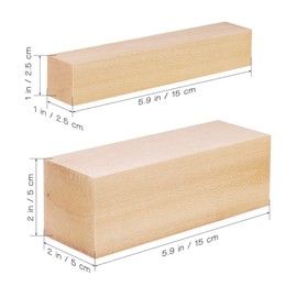 COHEALI 10 Pcs Carved Basswood Strips Basswood Blocks Wood Turning Blanks Wooden Block Unfinished Wood Carving Cube Wood Square Block Basswood Carving Block Cutting Timber Bamboo