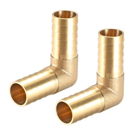 TOP-VIGOR 2Pcs 19mm Barb Brass 90 Degree Elbow Pipe Connector Coupler Tubing Hose Fitting for Air Water Oil