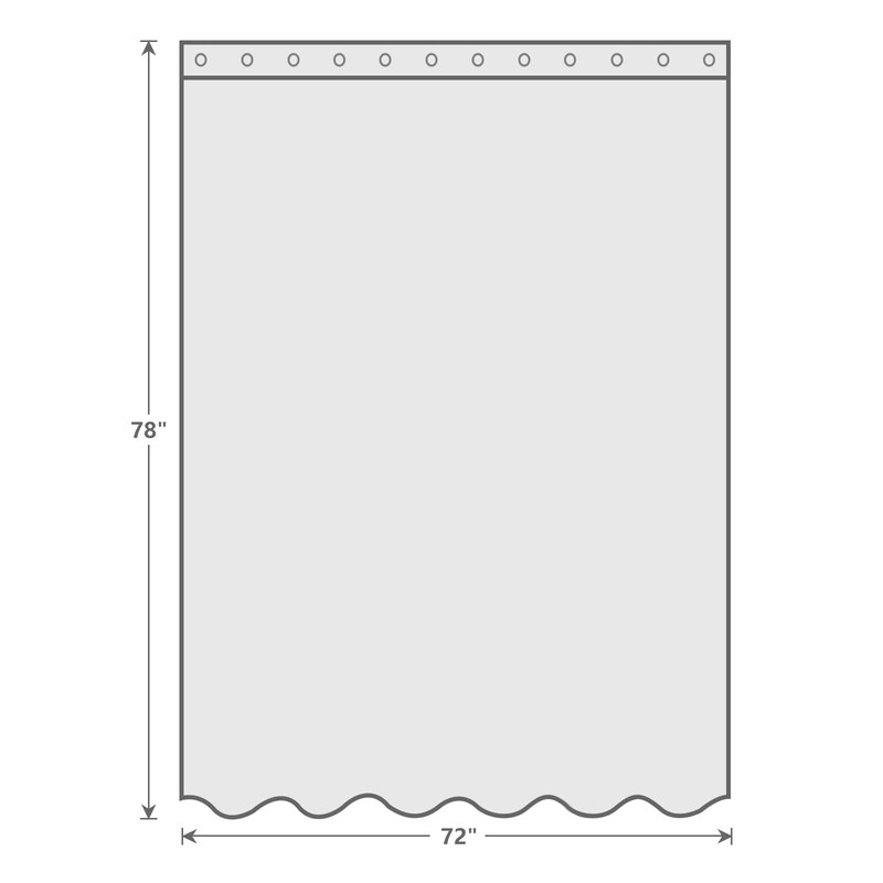 EurCross Long White Shower Curtain Liner 72 x 78 inches,