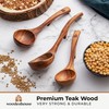Wooden Ladle Spoon Set, 3 Size Teak Wood Kitchen Serving