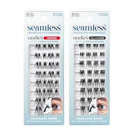 Ardell Seamless Extensions Refill Kit, Wispies And FauxMink Combo Pack, 32 Assorted Lengths False Eyelashes, DIY Lash Clusters, Eyelash Extensions
