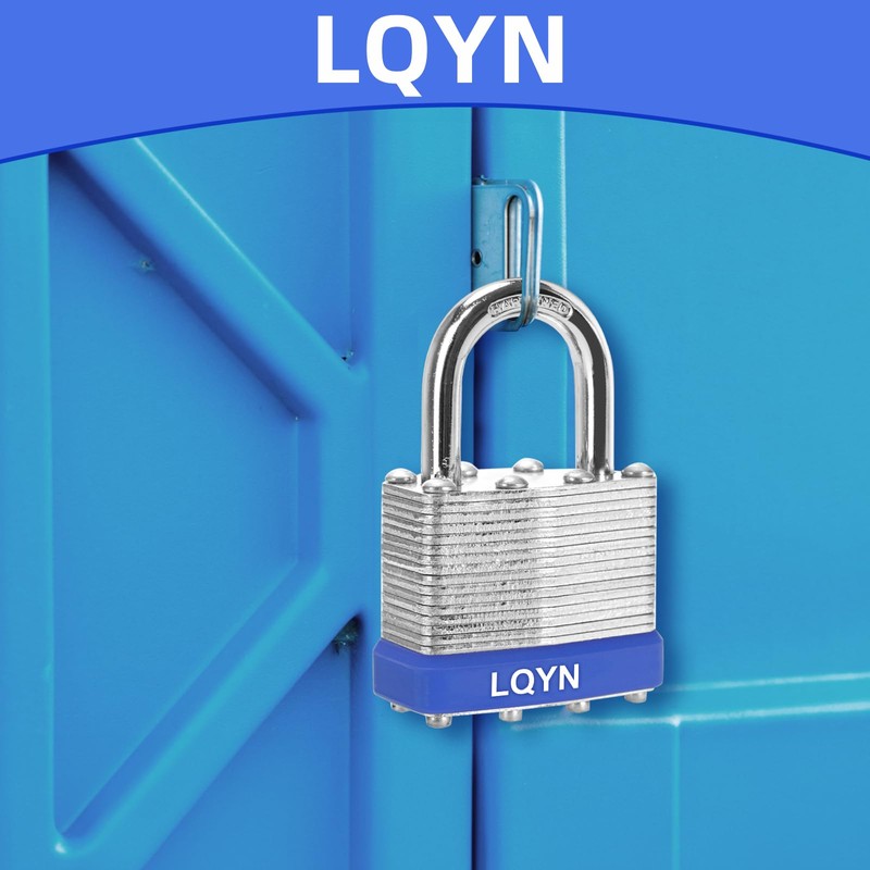 Padlocks with Same Key, LQYN 12 Pcs Laminated Keyed Padlock