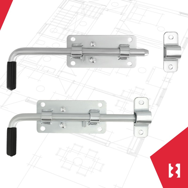 KOTARBAU® Garage Door Bolt Bolt Galvanised Silver with Rubber Handle