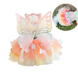 Guijinhao Butterfly Wings Dog Dress Summer Pet Wedding Skirt Lace Princess Tutu Cute Party Cat Outfit for Small Medium Dogs Angel Wing Modeling（A94-1）(XXL)
