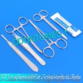 ODM 5 PC CLASSIC SUTURE REMOVAL KIT SET (SCALPEL HANDLE #4+ 5 BLADES #23)