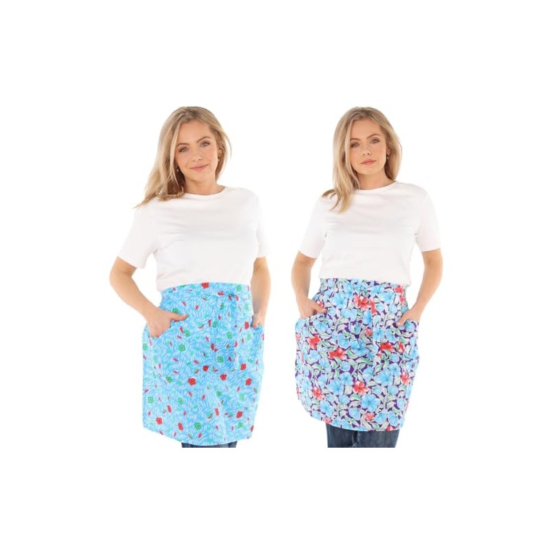 Apron Cotton Colourful Floral Apron Half Apron Cooking Apron, Twin