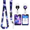 TIESOME ID Badge Holder with Retractable Lanyard, Butterfly Plastic Card