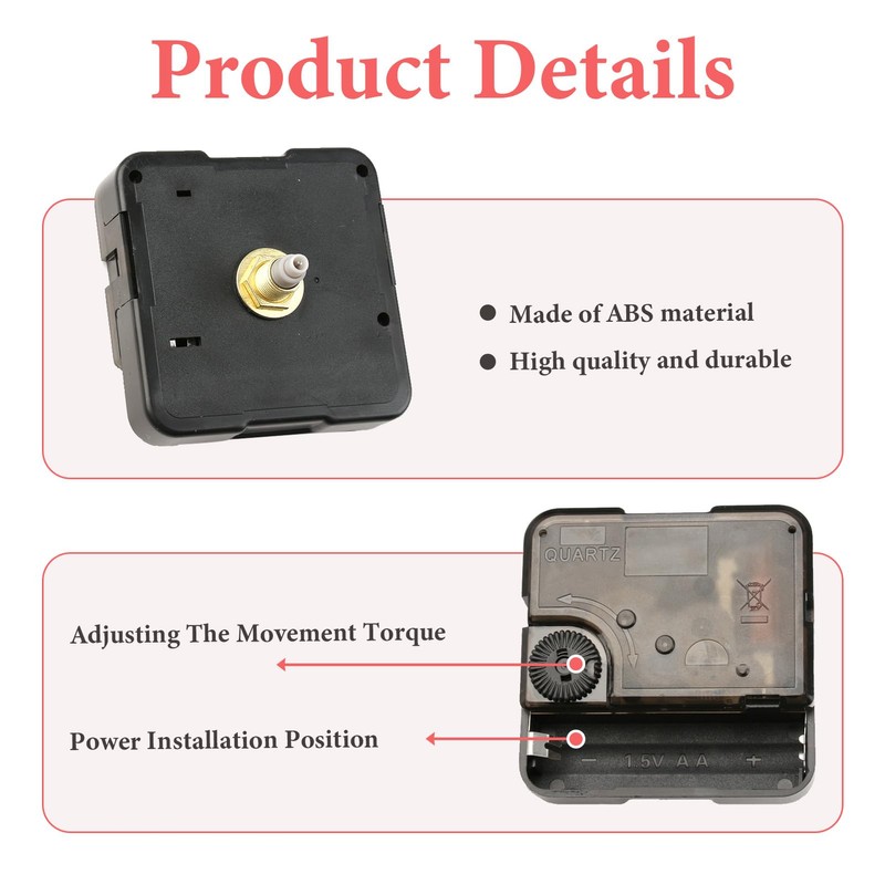 Clock Movement for Wall Clock, Self-Installation, Quartz Clock Movement, Silent,