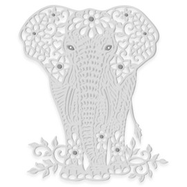 Floral Elephant- Sweet Dixie Cutting Die for Scrapbooking, cardmaking NAD papercrafts Designed by Sue Dix, SDD663, Gray