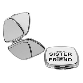Sam Sandor - Always my SISTER forever my FRIEND - Square Compact Mirror Personal Mirror