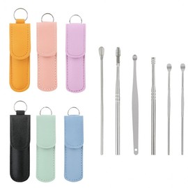 Earwax Remover Tweezers Spring Cleaning Earwax Suction Remover Digging Postnasal Device 6p pink 4ea