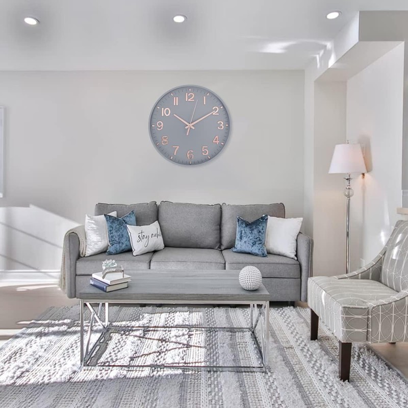 HZDHCLH Radio-Controlled Clock 30 cm Large Dial Wall Clock Silent