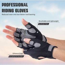 YEHIEL Gym Gloves Weight Gloves Full Palm Protection, Workout Gloves for Gym, Cycling, Exercise, Breathable (Black(Strengthen Palms), X-Large)