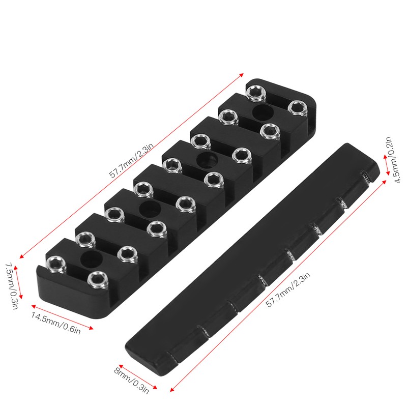 Electric Guitar Nut 7/8 String Headless Piano Pillow Set Musical