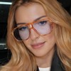 QVKUUT Retro Rectangular Sunglasses for Men and Women Rectangle Retro