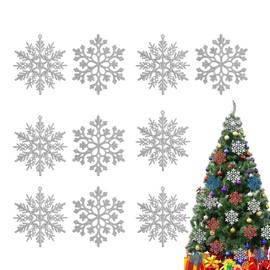 36 PCS Christmas Snowflake Ornaments Tree Hanging Pendants Christmas Glitter Snowflake Decorations Snowflake Christmas Tree Hanging Decorations