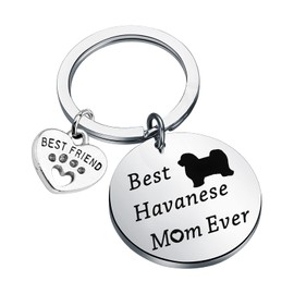 Lywjyb Birdgot Best Havanese Mom Ever Keychain Dog Lover Best Friend Havanese Gift (Havanese Mom CA)