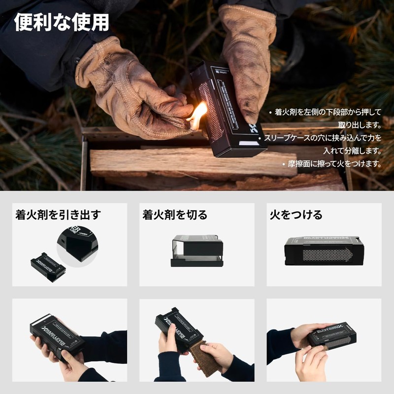 CAMVIL Melamera Tiger Fire Starter Case, Sleeve Case, Stainless Steel,