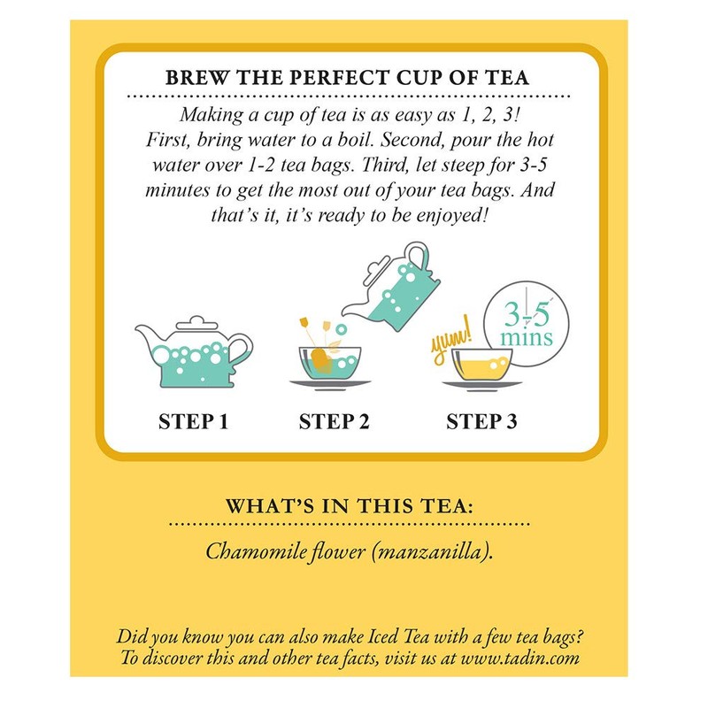 Tadin Manzanilla Chamomile Tea, 24 ct (Pack of 2)