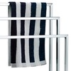 MyGift Silver Chrome Plated Metal Free Standing Towel Rack Stand