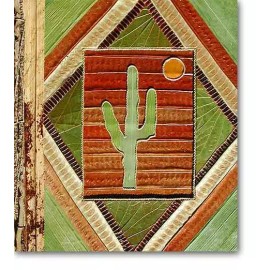 Leaf Notebook Journal Hand Crafted Bali Saguaro Cactus Desert Natural Leaves NEW