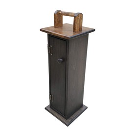 Peaceful Classics Wooden Toilet Paper Holder Cabinet, Toilet Paper Holder Stand, Amish Handcrafted Solid Pine Toilet Paper Storage for Large Rolls, Bathroom Accessories - 10" W x 10"D x 28" H (Mocha)