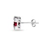 Sterling Silver Synthetic Ruby & White Topaz Studded Solitaire Stud