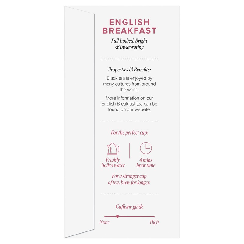 96° English Breakfast Tea - 20 Pyramid Tea Bags x