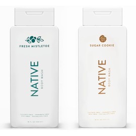 Native Special Edition Winter Body Wash | Naturally Derived Clean Ingredients, 18 oz each (2 Pack) (Fresh Mistletoe & Sugar Cookie)