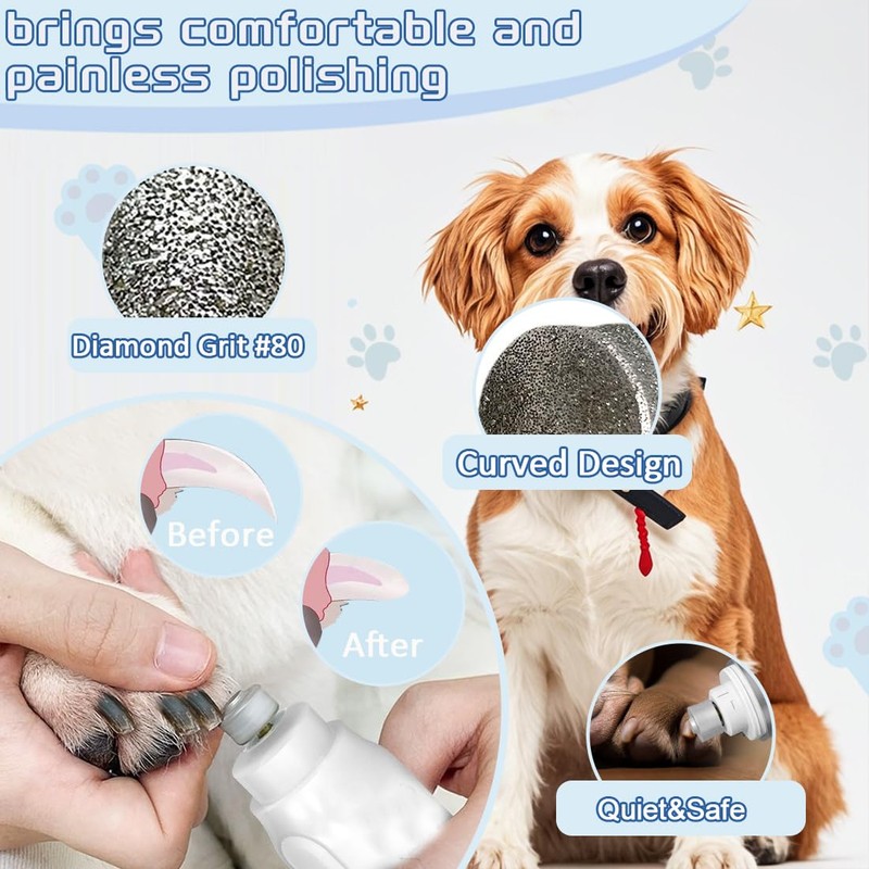 Posinda Dog Nail Grinder Wheels Head Bits 2PCS, Diamond Grinding
