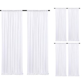White Sequin Backdrop Curtain 6 Pcs 2ftx8ft Sparkly Glitter Wedding Party Photography Background Drapes for Birthday Prom Decoration Christmas Party Decoration