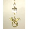 Golden Dragon with Clear Faceted Glass Ceiling Fan Pull