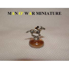 NEW MAN O' WAR MINIATURE FIGURINE HAND PAINTED HORSE RACE JOCKEY SILKS